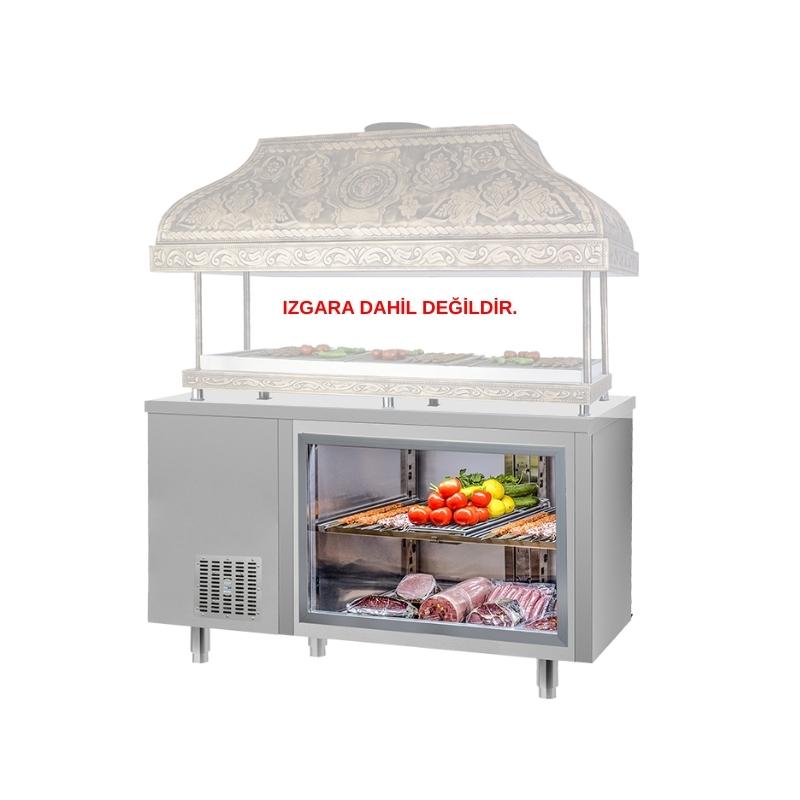 Frenox CSN2-BG-DZ Yatay Tip Çift Kapılı Camlı Kebap Teşhir Dolabı