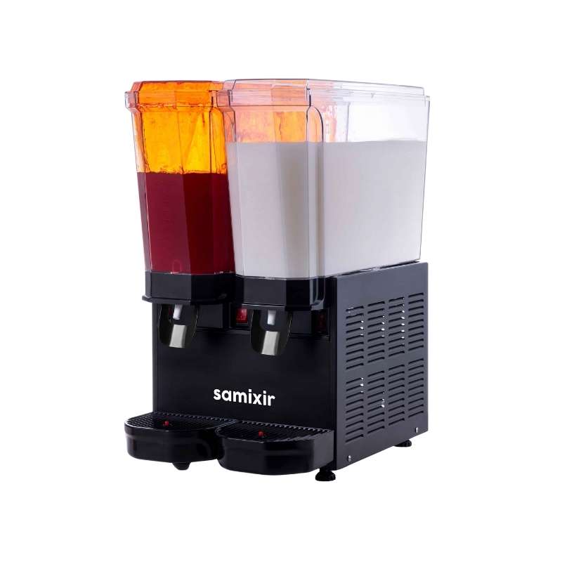 Samixir 40-SMB Klasik Twin Karıştırcılı ve Fıskiyeli 20+20 Lt. Soğuk İçecek Dispenseri - Sarı