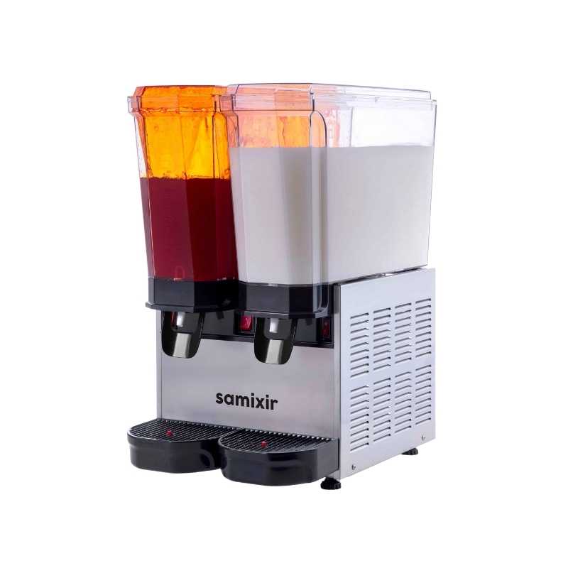 Samixir 40-SMI Klasik Twin Karıştırcılı ve Fıskiyeli 20+20 Lt. Soğuk İçecek Dispenseri - Inox