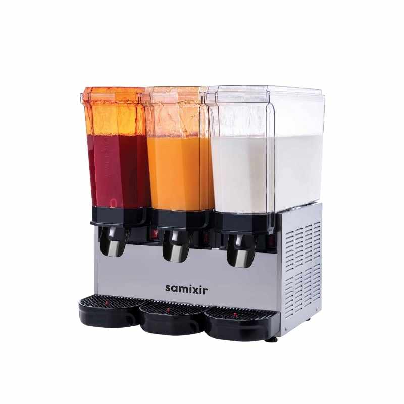 Samixir 60-SSMI Klasik Triple 20+20+20 Lt. Fıskiyeli ve Karıştırıcılı Soğuk İçecek Dispenseri - Inox