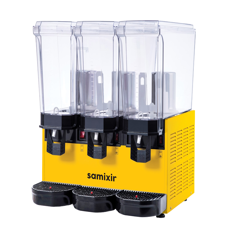 Samixir 60-SMMY Klasik Triple 20+20+20 Lt. Fıskiyeli ve Karıştırıcılı Soğuk İçecek Dispenseri - Sarı