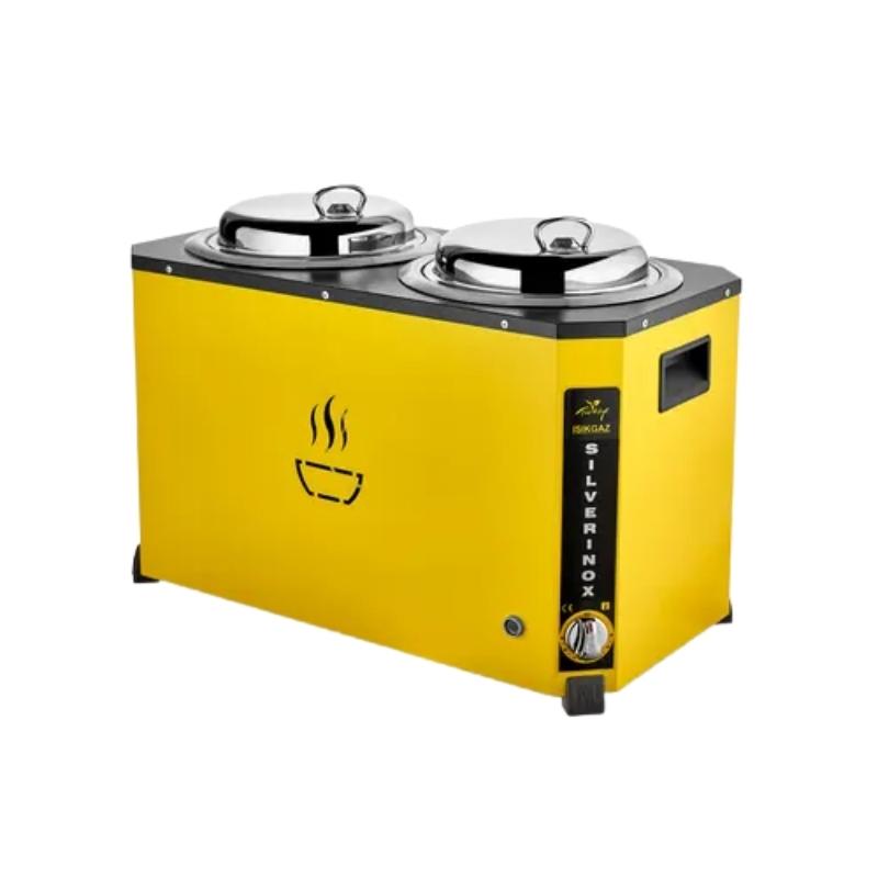 Işıkgaz Silverinox C-07 9+9 Litre Elektrikli Jumbo Çorba Kazanı - Sarı