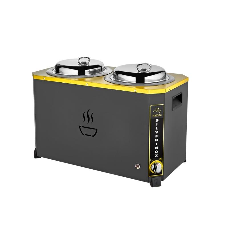 Işıkgaz Silverinox C-08 9+9 Litre Elektrikli Jumbo Çorba Kazanı - Siyah