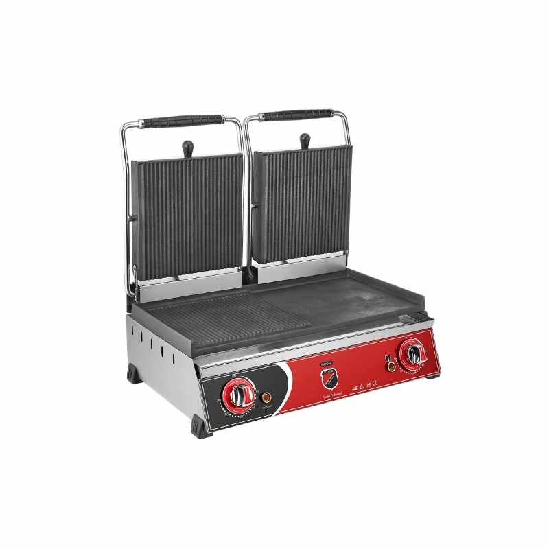 Işıkgaz Silverinox 2133 20 Dilim Elektrikli Çift Kapaklı Hamburger Tost Makinesi