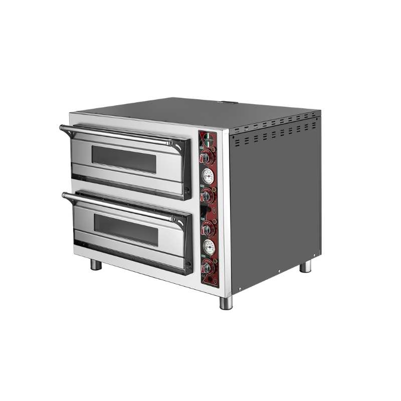 Işıkgaz Silverinox PF-52-D 4+4 Pizza Kapasiteli Çift Katlı Elektrikli Pizza Fırını