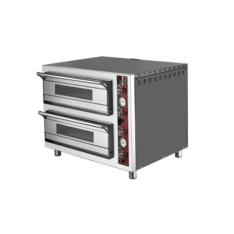 Işıkgaz Silverinox PF-62-D 4+4 Pizza Kapasiteli Çift Katlı Elektrikli Pizza Fırını