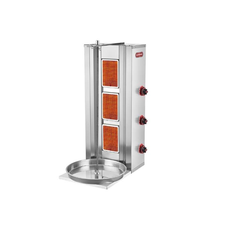 Işıkgaz Silverinox 2165-U3 3 Radyanlı Doğalgazlı Üstten Motorlu Döner Ocağı