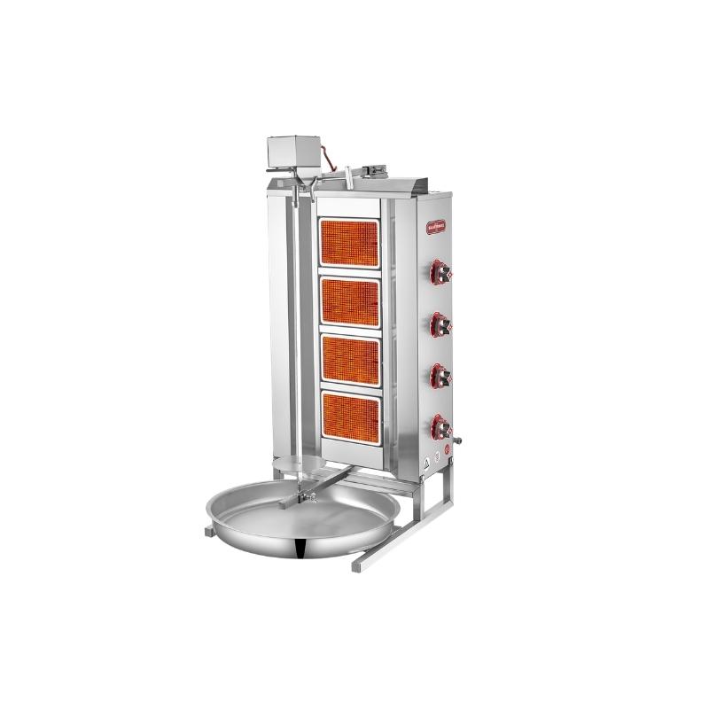 Işıkgaz Silverinox 2166-U4 4 Radyanlı Doğalgazlı Üstten Motorlu Döner Ocağı