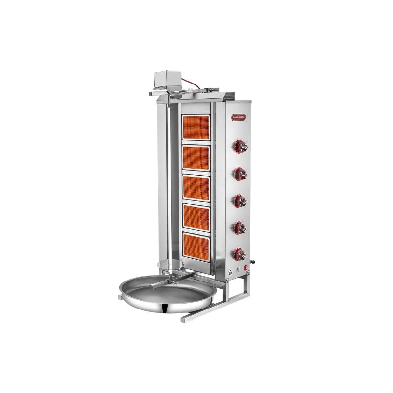 Işıkgaz Silverinox 2167-U5 5 Radyanlı Doğalgazlı Üstten Motorlu Döner Ocağı