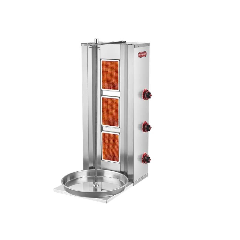 Işıkgaz Silverinox 2165-U3L 3 Radyanlı LPG Tüplü Üstten Motorlu Döner Ocağı