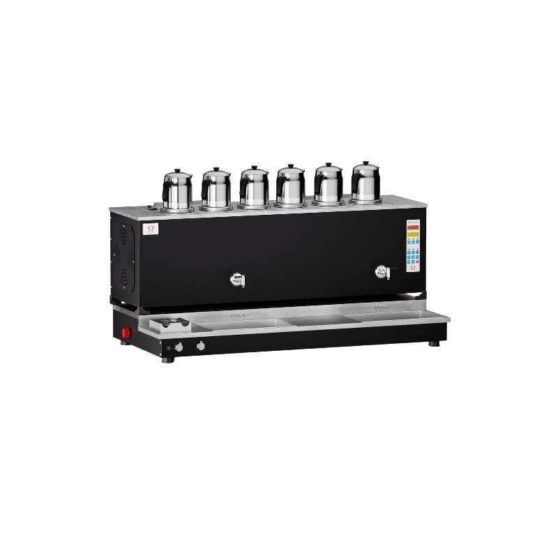Anka BPPO-S6 Elektrik + Gazlı 6 Demlikli 60 Litre Black Pro Plus Hibrit Smart Çay Kazanı
