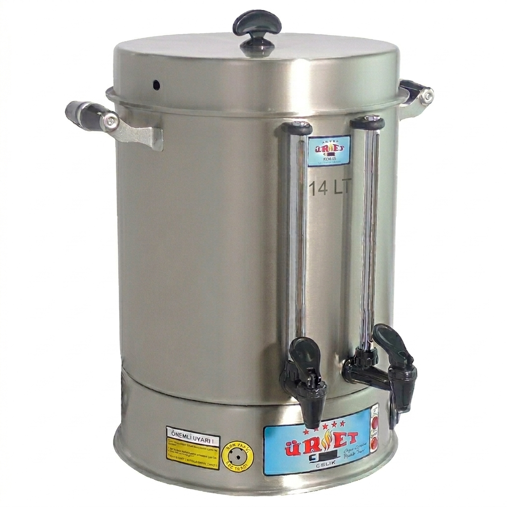Üret ICM 160 14 Litre 160 Bardak Kapasiteli Elegance Çay Makinesi Paslanmaz Çelik